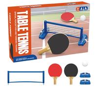 Table Tennis Game - 11.22 Inch Mini Portable Board | Desktop Tennis Game Set - Compact Interactive Pìng Pong Games with Net Rackets and Ball for Home Travel School or Party Fun