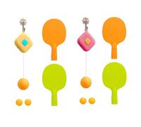 Table Tennis Trainer Kit - Indoor Practice Station, Compact Square Table Design, Lightweight Durablee Build | Quick Setup Training Gear, Parent-Child Interactive Accessory, Portable Paddle Ball Kit