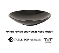 Table Top Piatto Fondo Coup Porcellana cm 25 Nero Fusion TAB1144