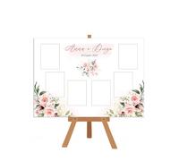 TABLEAU DE MARIAGE MATRIMONIO FIORI ROSA ACQUERELLO ROSE PEONIE