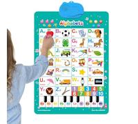 Tableau Mural Alphabet Électronique - Affiche Interactive 123 , Piano Musical Intégré | Jouet Éducatif Parlant Pour Maternelle Crèche , Apprentissage Anglais Enfant 1-6 Ans