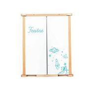 Tableau Triptyque Mural en Bois Naturel - JEUJURA - Ardoise Centrale et Volets Craie/Feutre, Accessoires Inclus, 82x56 cm