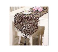 Tablecloth 176cm Tablecloth Classic Tablecloth Modern Hollow Brown Embroidered Tablecloth, Classic Embroidered Polyester Table Runner Placemats Dining