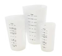 Tablecraft set 3 bicchieri dosatori graduati in silicone, qualità professionale