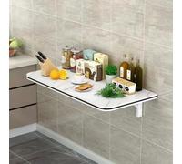 TableDrop - Tavolo sospeso a forma di foglia, montaggio a parete, per laptop e scrittura, salvaspazio, mensola da parete per balcone, studio, camera da letto, lavanderia (marmo bianco, 50 x 25 cm)