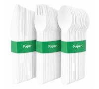 Table Kind 120 X Set Di Posate Di Carta Sfuse Forchette Coltelli Cucchiai Biodegradabili Utensili Perfetti Per Feste Di Compleanno Campeggio Viaggi Picnic Barbecue Catering Natalizio
