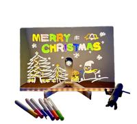 Tablero de notas LED colorido, tablero de dibujo, pizarra Luminosa, pizarra LED, tablero de dibujo DIY borrable, tablero de escritura Luminoso Hecho a Mano, adornos de pizarra