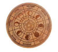 Tablero Péndulo para Adivinación - Madera, Espiritual, Estrella, Circolare | Placa Decorativa con Calendario Lunar para Altar Místico, Lecturas Mágicas y Juegos Energía Oculta