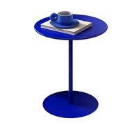 TableRound Table Blue Bistro TableRound per Cocktail Cafe Breakfast Dining Table Small Space Center Table with Sturdy Base Metal High Side Tables for Modern Interiors