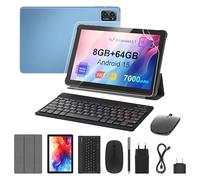 Tablet 10 pollici con tastiera: Android 15 7000mAh Octa Core 8GB + 64GB 1TB TF Tablet PC - WiFi 6 2.4G/5G Bluetooth 5.0 1280 * 800 FHD Dual Camera con mouse, tipo C, adattatore, custodia, adattatore