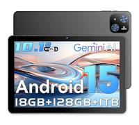 Tablet 10 Pollici, Tablet Android 15 Gemini AI, 18GB RAM + 128GB ROM + 1TB TF, Octa-Core, Schermo Touch IPS HD 1280x800, Batteria 6000mAh, Widevine L1, WiFi 5G & BT 5.0, Doppia Fotocamera (L70)