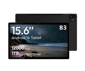 Tablet 15.6 Inch Android 13 Tablet, Large Tablet with1080 IPS HD Display Big Screen, 8-Core, 6GB+512GB, Support 512G TF Card, 12000mAh Long Lasting Battery for Movie/Work-Space Gray