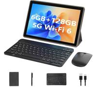 Tablet 2 in 1 con tastiera, tablet Android 11 da 10 pollici, 6 GB di RAM+128 GB di ROM+1 TB tablet espandibile, processore quad-core da 1,8 GHz, tablet 5G WiFi 6 BT 5.0 con mouse, custodia, stilo,