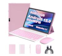 Tablet Android 12 da 10.1 pollici, tablet 2 in 1, 4 GB di RAM+64 GB ROM processore Quad-Core, tablet 1280 x 800 FHD con tastiera/mouse/custodia/penna/pellicola temperata, 8 MP doppia fotocamera 6000