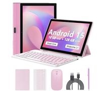 Tablet Android 13 da 10 pollici, 12 GB di RAM+128 GB ROM/1 TB di tablet espandibile, 2024 più recenti 2 in 1 tablet con custodia per tastiera, pennino per mouse, CPU quad-core 2.0
