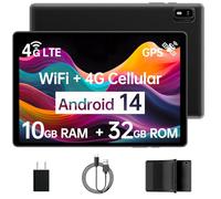 Tablet Android 14 con slot per scheda SIM Tablet cellulare sbloccato 10 GB+32 GB con custodia protettiva Tablet da 10 pollici con processore GPS 2.0 GHz Fotocamera da 8 MP e 1 TB TF espandibile 2.4G
