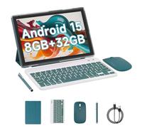Tablet Android 15, 10 pollici 8 GB RAM+32 GB ROM+1 TB espansione, processore quad-core 1.8 GHz, tablet 2 in 1 con tastiera mouse case Stylus, fotocamera 8MP, batteria 6000mAh, schermo HD 1280* 800, 5G