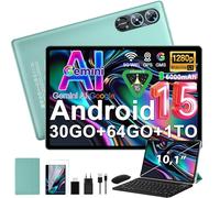 Tablet Android 15 Gemini AI 10 pollici, 30 GO+64 GO,6000 mAh,Widevine L1,Verde