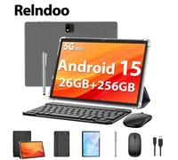 Tablet Android 15 Ultima versione, 2025 Android Pad, Tablet da 10,1 pollici con tastiera, RAM 26GB + ROM 256GB, 4-Core 2.0 GHz, Wi-Fi 2.4g + 5g, Touchscreen HD 1280 * 800, Dual Camera 5MP + 8MP, Porta