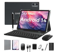 Tablet Android 2025, tablet da 10 pollici (4+4) GB di RAM 64 GB ROM 1 TB espandibile, tablet 2 in 1 con tastiera, custodia, pennino, tablet Octa-Core, PC, WiFi 6, Bluetooth, doppia fotocamera
