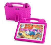 Tablet Android da 10 pollici, Android 15 Kids Tablet, A523 Octa-Core, 8 GB + 64 GB, 1 TB espandibile, WiFi 6 (2.4G+5G), custodia in EVA con supporto, rosa