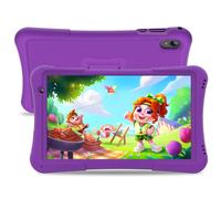 Tablet Android per bambini PRITOM da 10 pollici, 4 GB (2+2)+32 GB, Quad Core, 6000 mAh, WiFi 6, doppia fotocamera, Bluetooth, tablet per bambini Purple