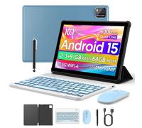 Tablet BAKEN da 10 pollici con slot per scheda SIM, Android 15, Wi-Fi, GPS, Bluetooth, archiviazione da 64 GB, doppi altoparlanti, porta USB-C