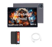 Tablet Bambini 10 Pollici Android 14 - Rebeat A5 Processore 1.6GHz Quad-core, 6 GB di RAM 64 GB di ROM Espandibile fino a 1 TB, Touch Screen LCD HD 1280x800, Doppia Fotocamera, WiFi 6.0, BT5.0