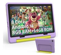 Tablet Bambini 10 Pollici Bambini Tablet HD Schermo IPS 1280 * 800 Tablet Touch per bambini Android 14 Octa-Core 8GB+64GB espandibile fino a 1TB Controllo Parentale 5MP+8MP WiFi 6 BT 5.3 (viola)