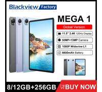 Tablet Blackview MEGA 1 8 GB 256 GB Fotocamera 50 MP + 13 MP Display 11,5 pollici 2.4K 120 Hz 8800 mAh Pad di ricarica rapida 33 W Android 13 12GB 256GB Grey
