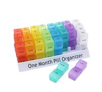 Tablet Box 1 Mese - Organizzatore Di Tablet Con 31 Soggetti | Box Pillola Al Mattino 4 Volte Al Giorno, Supporto Per Pillola Con Custodia Da Viaggio Con Guscio Duro | Di Pillola 64 Compartimenti
