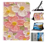 Tablet Custodia per Realme Pad X 10.95" Flip Case Cover Portafoglio Protettiva in pelle PU TPU con Magnetica Case Cover Folio Shell,Dipinto a olio Fiore stampato