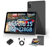 Tablet da 10 pollici, 2025 Android 15 tablet più recenti, 18 GB + 128 GB, 1 TB Expand, Widevine L1 compatibile con Octa-Core Tablet WiFi 6, batteria 6000 mAh, doppia fotocamera (5MP+8MP)