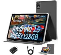 Tablet da 10 pollici, 2025 Android 15 tablet più recenti, 18 GB + 128 GB, 1 TB Expand, Widevine L1 compatibile con Octa-Core Tablet WiFi 6, batteria 6000 mAh, doppia fotocamera (5MP+8MP)