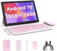 Tablet da 10 pollici con tastiera Android 15 (non andare) Tablet 2 in 1 18 GB RAM 128 GB Supporta tablet di espansione da 2 TB includono custodia per mouse Stylus 6000 mAh, batteria 2 MP+8 MP