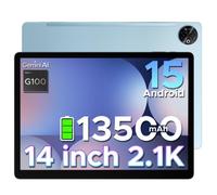 DOOGEE Tab E3 Max 2.1K Tablet 14 Pollici, 32GB+256GB(2TB TF), 13500mAh Batteria Tablet Android 15, MTK G100 Octa-Core Gaming Tablets, Dual SIM 4G LTE+5G WiFi, 16MP/BT5.2/3.5MM/GMS/4 Speakers, Blu
