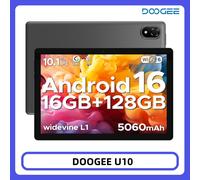 Tablet DOOGEE U10 con Display HD da 10.1", Android 16, 16GB RAM, 128GB ROM, Batteria Grande da 5060mAh, Widevine L1, WiFi6, Fotocamera 8MP+5MP, Pad PC