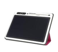 Tablet LCD con blocco note elettronico, tavoletta da scrittura con custodia in finta pelle, blocco da disegno da 9 pollici per riunioni di lavoro e appunti quotidiani, schermo LCD (Rosso (con