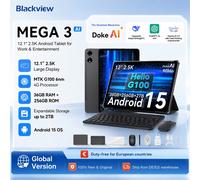 Tablet PC Blackview MEGA 3 con tastiera/mouse wireless, display FHD+ da 12,1 pollici 2,5K, Android 15, processore MTK G100 Octa Core, 36GB 256GB di memoria ROM, 8800mAh.