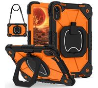 Tablet PC Caso Custodia for Xiaomi Redmi Pad 2 11 pollici 2025, robusta e antiurto, custodia protettiva con supporto girevole a 360°, cinturino da polso e tracolla. Tablet copertura posteriore(Orange)