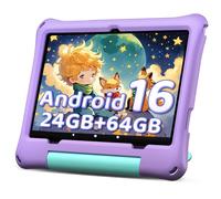 Tablet per bambini 2026, tablet Android 16 da 10 pollici per bambini, 24 GB+64 GB, espandibile a 1 TB, processore Octa-Core, con custodia protettiva EVA, controllo parentale, WiFi 6, BT5.0, batteria