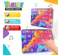 Tablet per imparare le lettere, include lettere, numeri, colori, musica e parole, giocattolo educativo interattivo per l'apprendimento dei bambini piccoli, adatto per bambini e bambine di 3-5 anni, re
