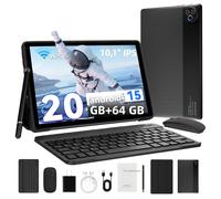 Tablet URAO Android 15 da 10.1 Pollici, 20GB RAM, 64GB ROM, 5-core, Doppia Fotocamera, Set Tablet PC con Tastiera/Custodia/Mouse/Stilo/Auricolari