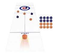 Tabletop Curling - Indoor Shuffleboard Game, Multifunctional Mini Sports Mat with Sturdy Smooth Glide Rollers, Portable Roll Up , Ideal for Workplace Breakroom Team Building