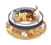 Tabletop Fire Pit - 4-Piece Stainless Steel and Wood Set | Portable Outdoor Stove, Creates a Warm and Atmosphere Beach, Garden, Patio, Balcony, Picnic, Dinner, Gatherings, Parties