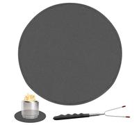 Tabletop Fire Pit Mat con forchetta per barbecue retrattile, Tappetino per braciere da tavolo ignifugo per fornello singolo Mesa, Tappetino resistente al calore a 5 strati Deflettore di calore