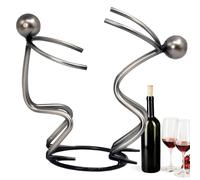 Tabletop Wine Rack - Countertop Bottle Organizer for Home Entertaining | Metal Display Stand with Open Frame Design, Decorative Storage Holder for Kitchen Apartment Restaurant Club, 7.48x4.53x7.48 in