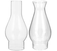 TABLETREANDS Paralume Lampada Olio in Vetro Trasparente Protegge la Fiamma 2 Pezzi Ricambio per Lampada a Cherosene e Lume Antico