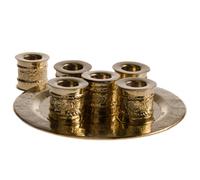 Tablett Serviertablett Deko Tablett Rotondo Oro Ottone Oriental Vintage 1cm