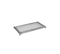 Tablett Serviertablett Dekotablett Temara Vetro Argento 2,5cm Boho Fatta a Mano